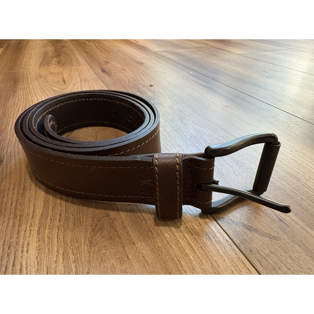 Dickies Brown Leather Belt Men's Size 44 Black Buckle Casual Workwear